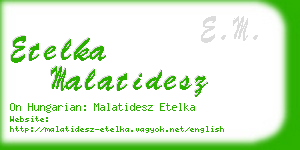 etelka malatidesz business card